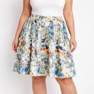 Talbots Colourful Floral Knee Lenght Skirt 18